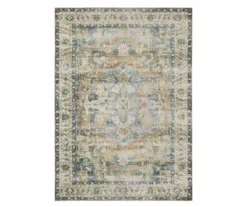 Cheyenne Blue & Tan Floral Medallion Area Rug, (3.6' X 5.6')
