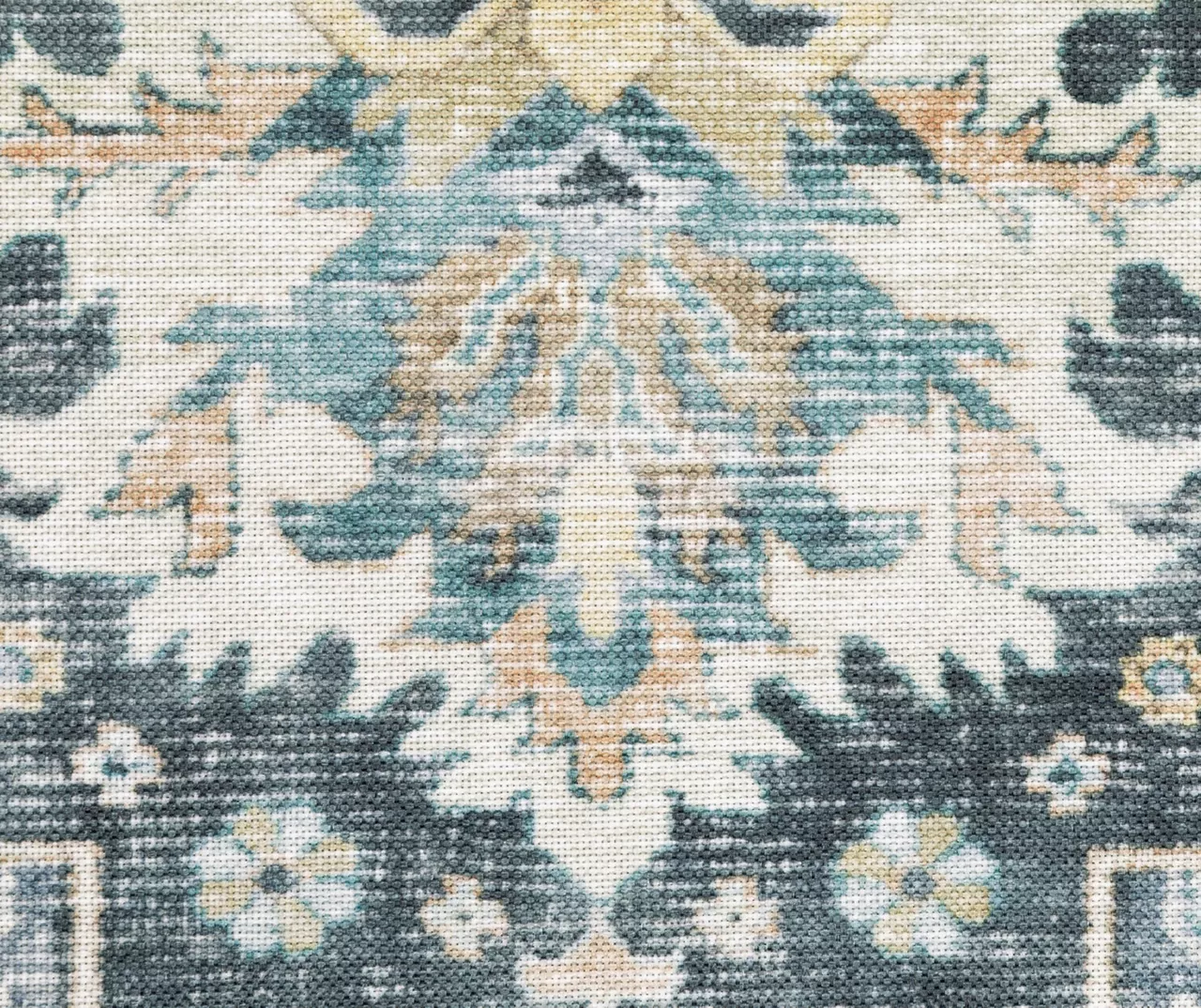 Childers Blue & Beige Floral Medallion Area Rug, (2' X 3') 2 Childers Blue & Beige Floral Medallion Area Rug, (2' X 3') - Image 2