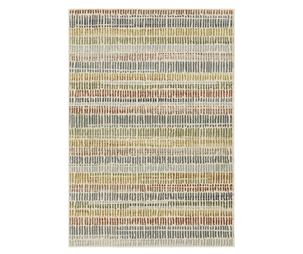 Seymour Ivory & Multi-Color Dash Stripe Area Rug 3 Seymour Ivory & Multi-Color Dash Stripe Area Rug - Image 3