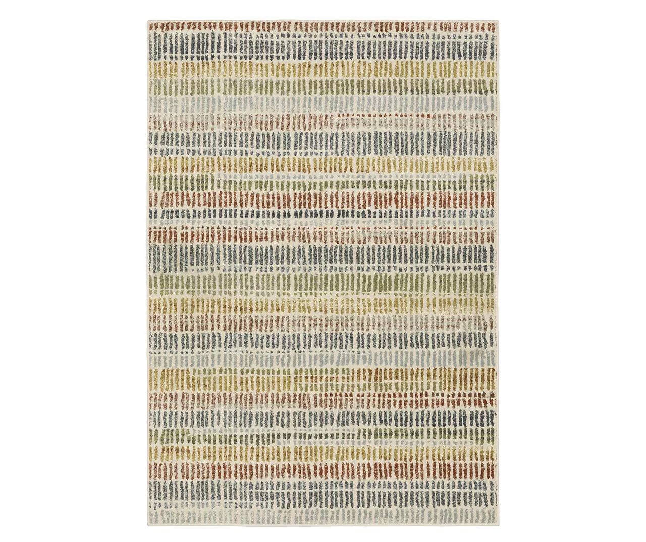 Seymour Ivory & Multi-Color Dash Stripe Area Rug 2 Seymour Ivory & Multi-Color Dash Stripe Area Rug - Image 2