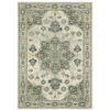 Pamona Ivory & Blue Geometric Medallion Area Rug, (1.1' X 7.3')