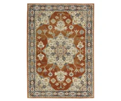Brimson Rust & Beige Geometric Medallion Area Rug 13 Brimson Rust & Beige Geometric Medallion Area Rug -Cuisinart Store 810584884