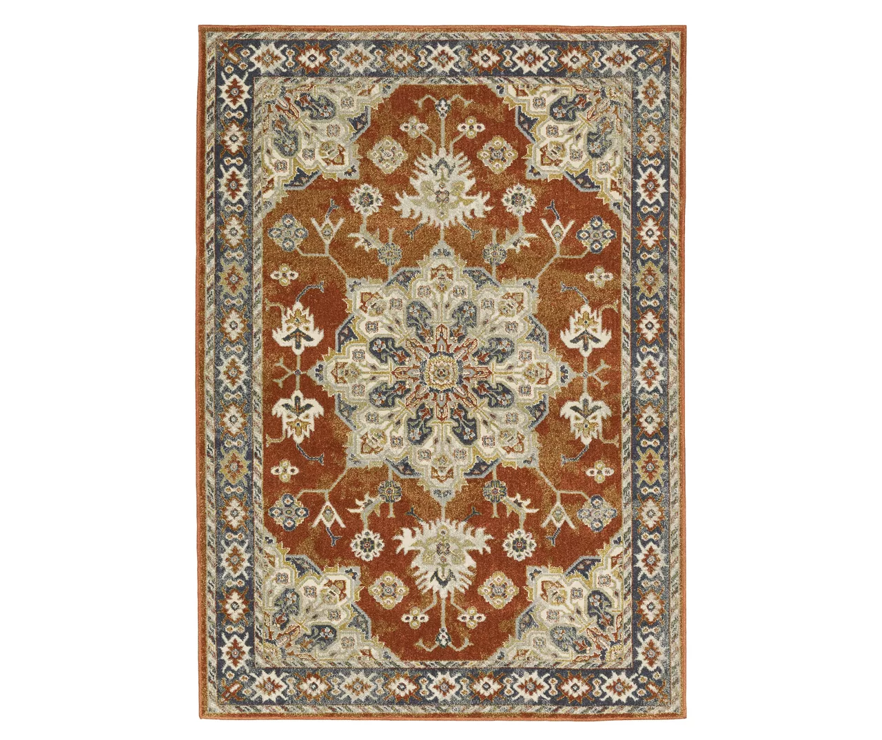 Brimson Rust & Beige Geometric Medallion Area Rug 4 Brimson Rust & Beige Geometric Medallion Area Rug - Image 4