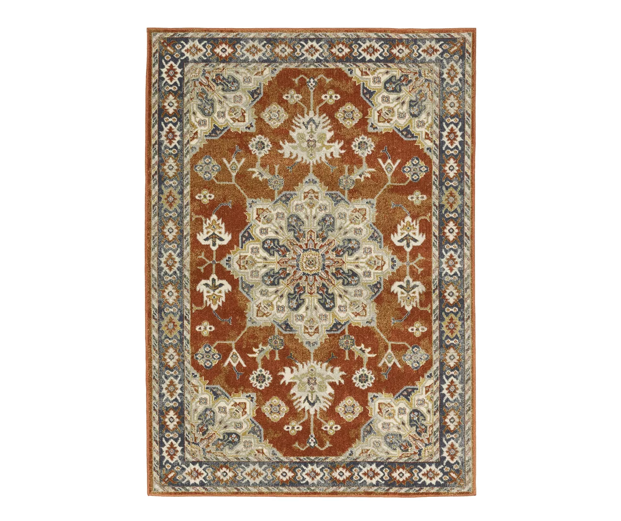 Brimson Rust & Beige Geometric Medallion Area Rug 3 Brimson Rust & Beige Geometric Medallion Area Rug - Image 3