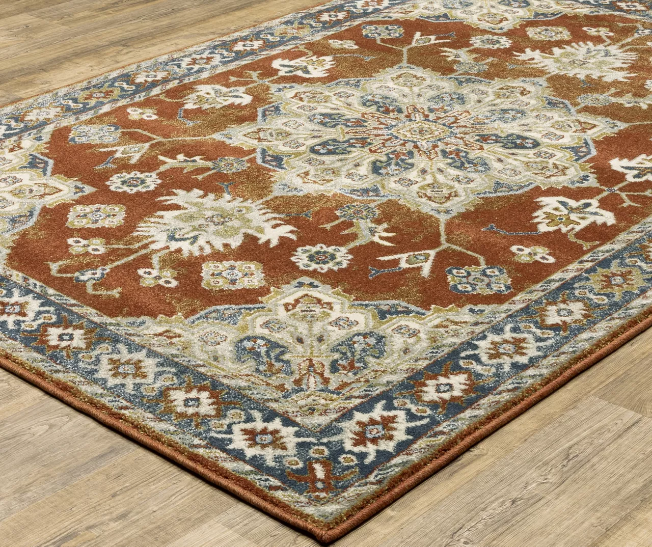 Brimson Rust & Beige Geometric Medallion Area Rug 7 Brimson Rust & Beige Geometric Medallion Area Rug - Image 7