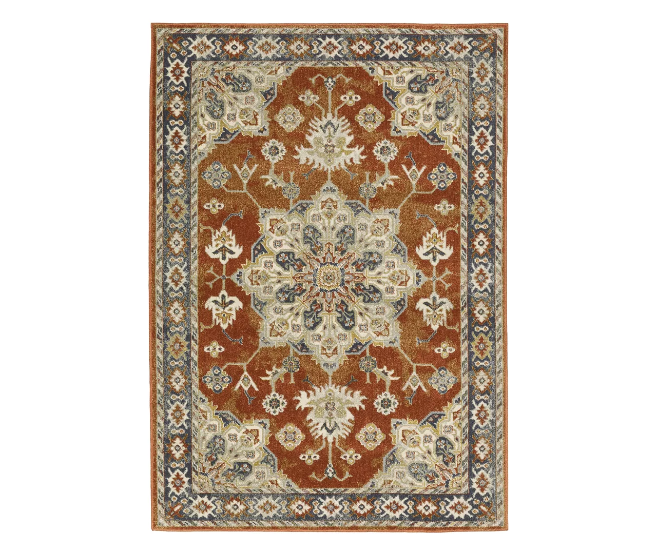 Brimson Rust & Beige Geometric Medallion Area Rug 9 Brimson Rust & Beige Geometric Medallion Area Rug - Image 9