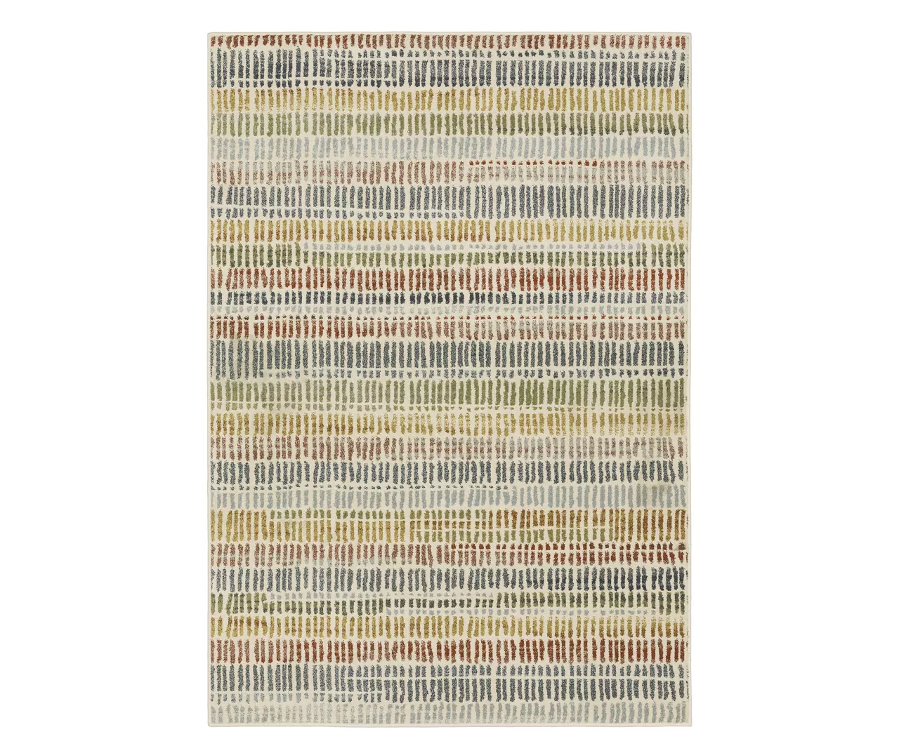 Seymour Ivory & Multi-Color Dash Stripe Area Rug 5 Seymour Ivory & Multi-Color Dash Stripe Area Rug - Image 5
