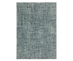 Breckworth Blue Abstract Crosshatch Area Rug, (3.3' X 5')