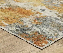 Malay Blue & Gold Abstract Area Rug, (2' X 8') -Cuisinart Store 810584998 3