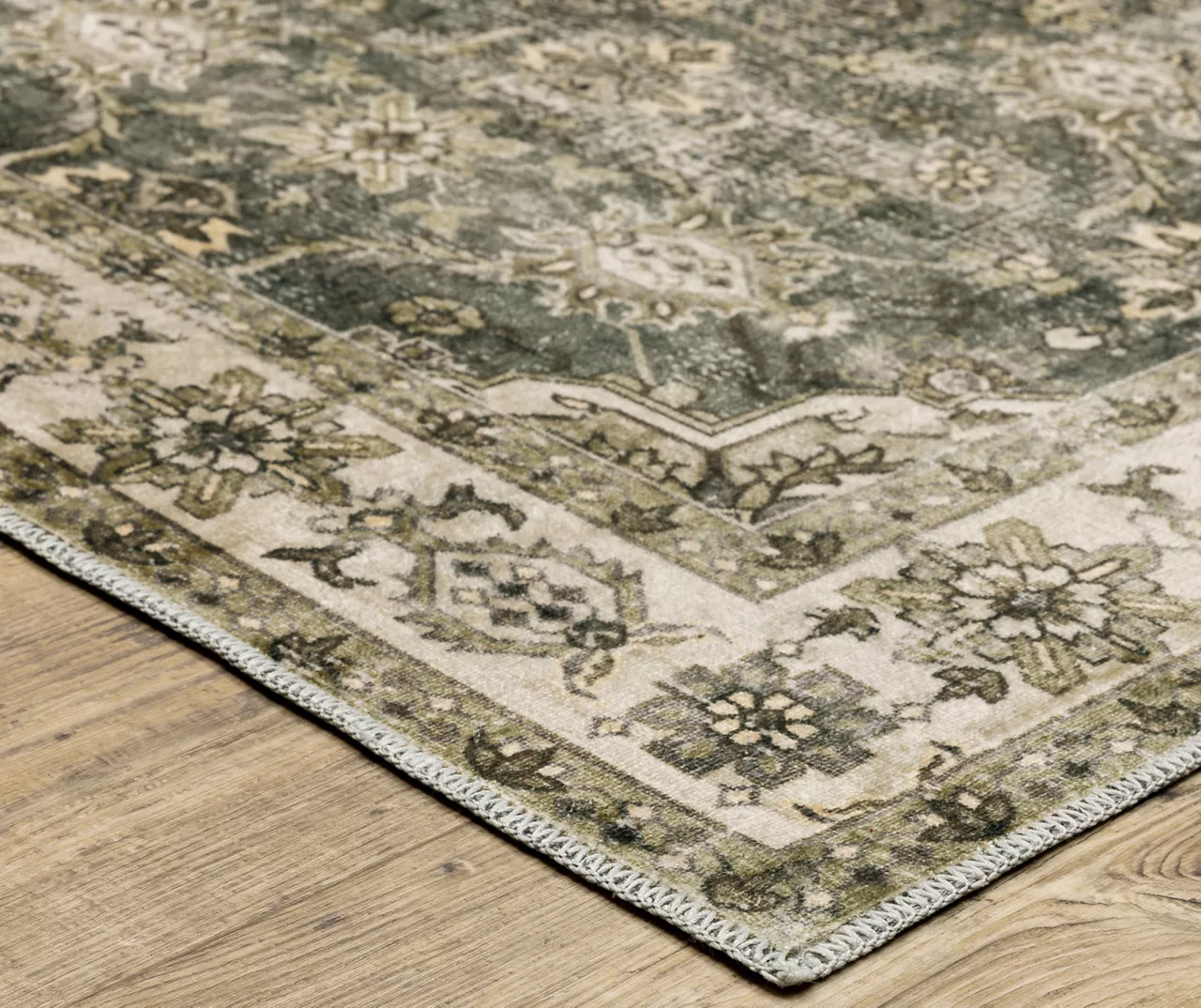 Malakia Charcoal & Brown Floral Lattice Area Rug, (2' X 8') 2 Malakia Charcoal & Brown Floral Lattice Area Rug, (2' X 8') - Image 2