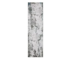 Malae Ivory & Gray Abstract Area Rug, (2' X 8')