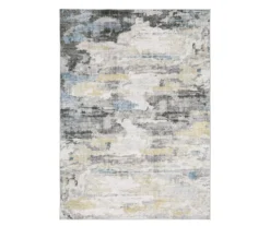 Malach Ivory & Beige Abstract Area Rug, (7.6' X 10')
