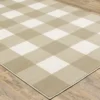 Geirbjorg Beige & Ivory Buffalo Check Area Rug, (1.1' X 7.6')