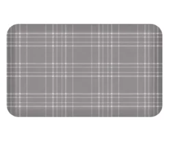 Charcoal Plaid Deluxe Cushion Comfort Kitchen Mat