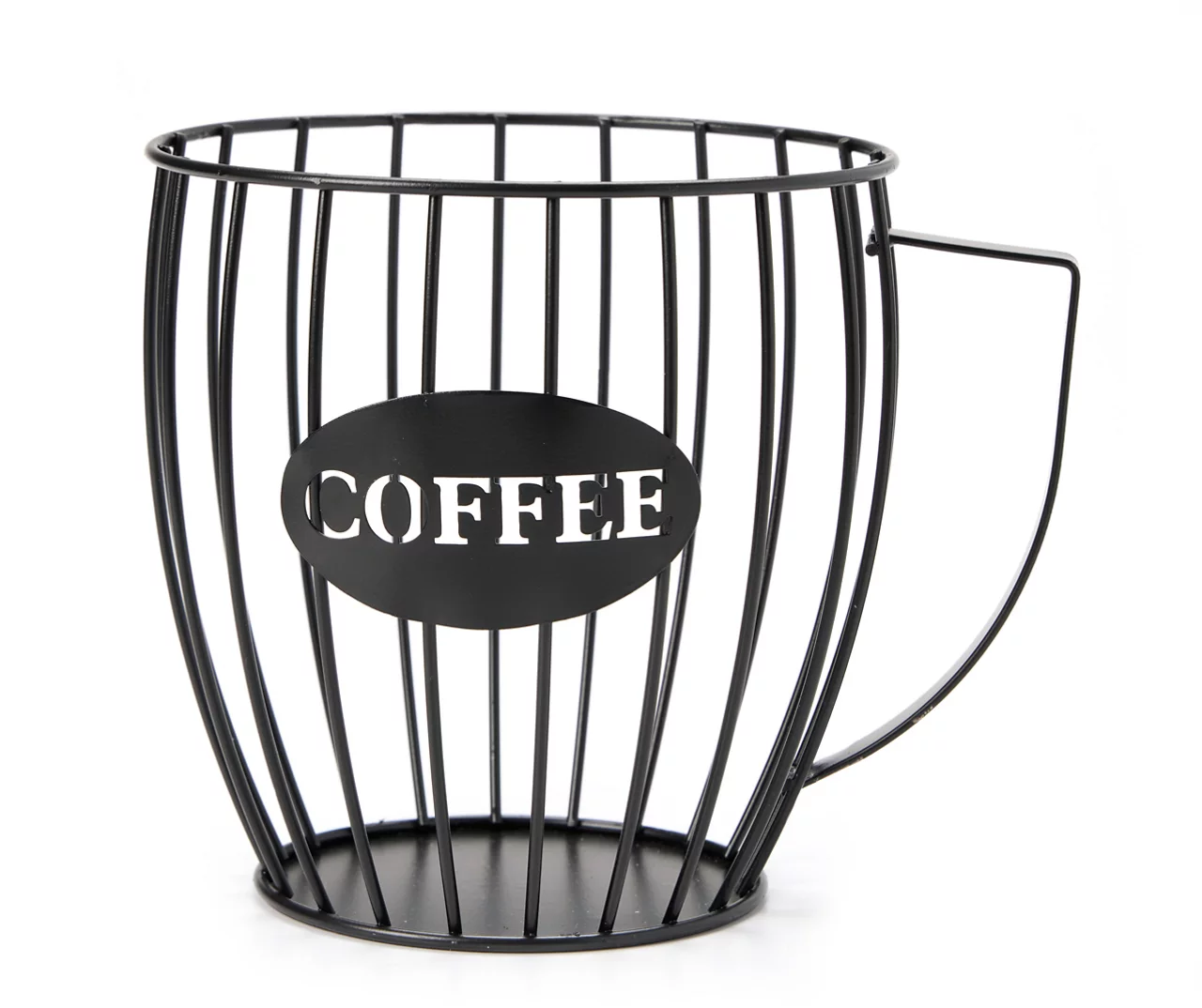 "Coffee" Black Cup-Shaped Wire Storage Basket 1 "Coffee" Black Cup-Shaped Wire Storage Basket
