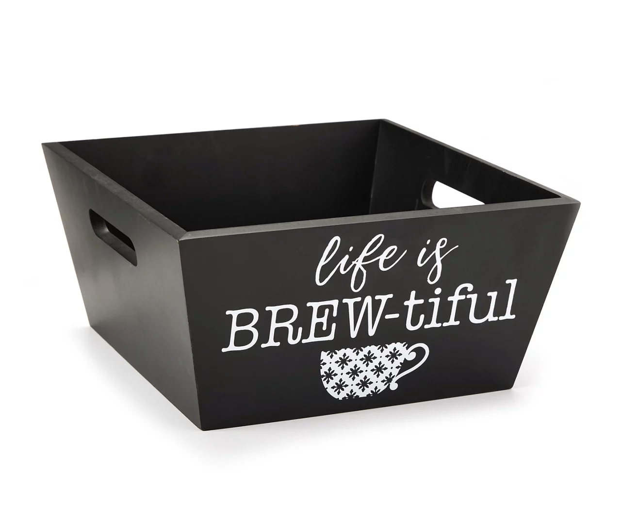 "Brew-tiful" Black Wood Storage Bin 1 "Brew-tiful" Black Wood Storage Bin