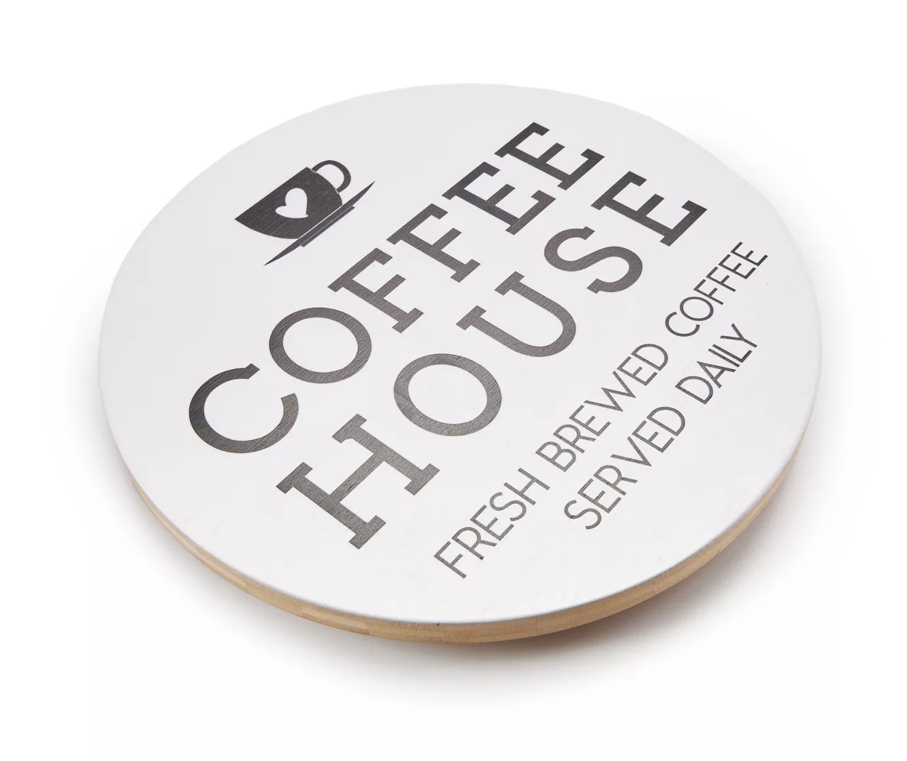 "Coffee House" White & Black Lazy Susan, (12") 1 "Coffee House" White & Black Lazy Susan, (12")