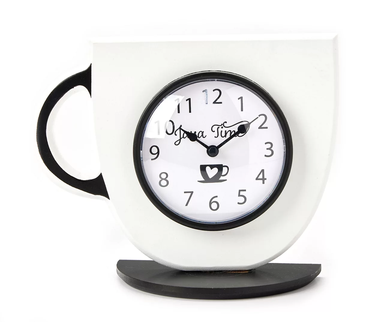 "Java Time" White & Black Coffee Cup Tabletop Clock 1 "Java Time" White & Black Coffee Cup Tabletop Clock