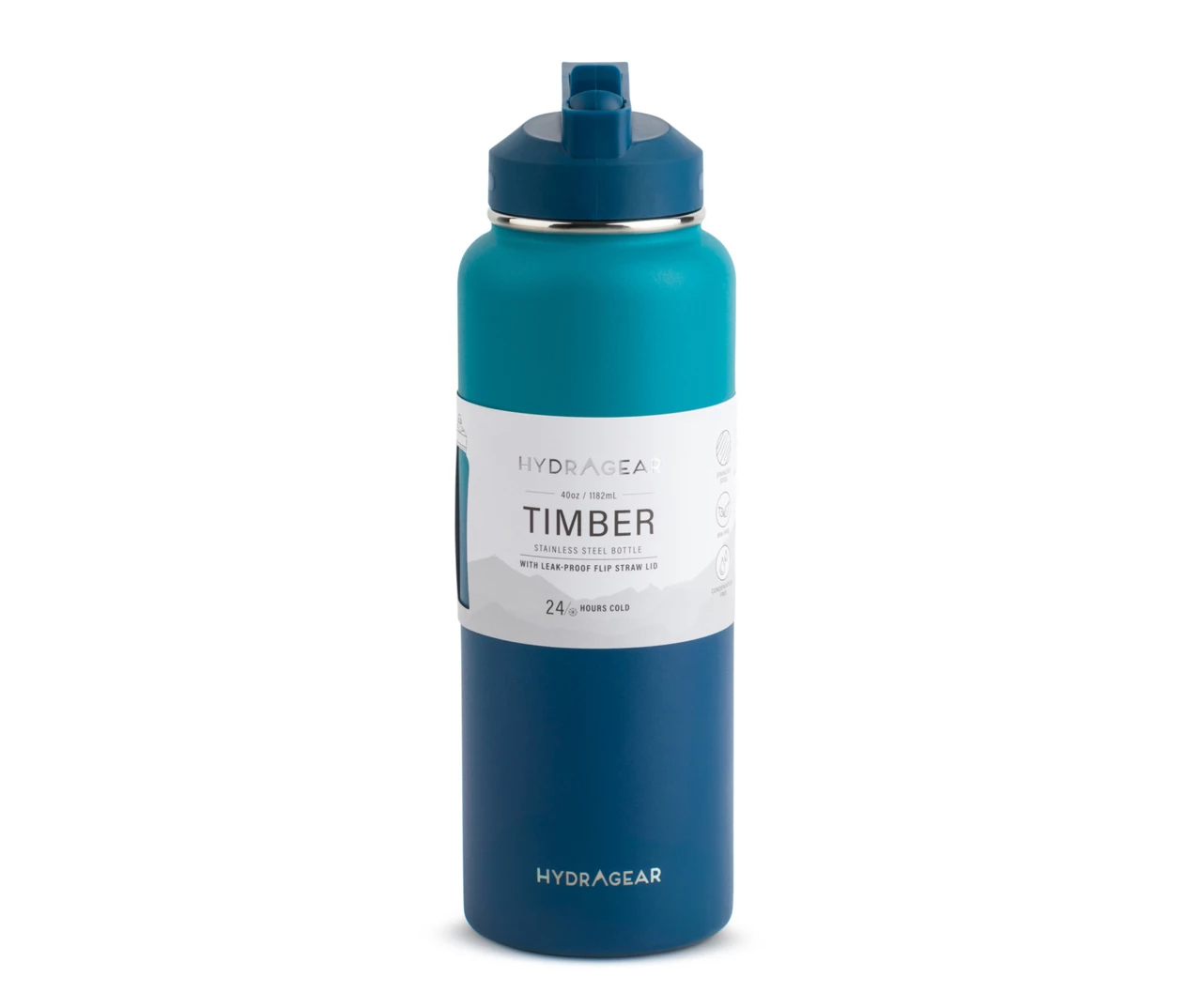 Hydragear Blue Ombre Timber Stainless Steel Bottle, 40 Oz. 1 Hydragear Blue Ombre Timber Stainless Steel Bottle, 40 Oz.