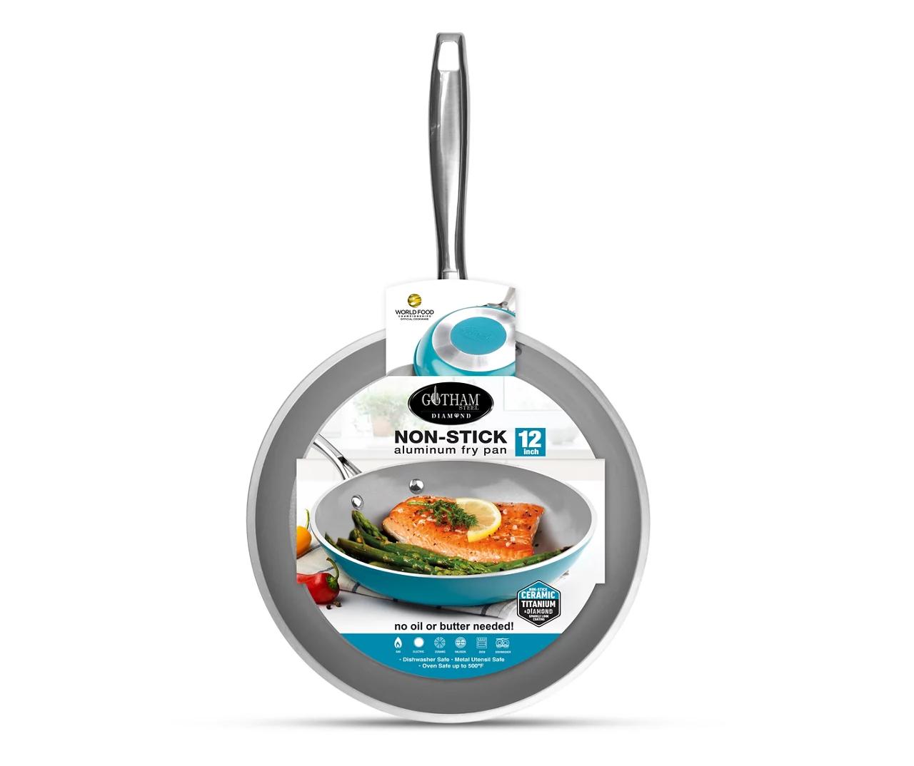 12" Aqua Blue Non-Stick Aluminum Fry Pan 1 12" Aqua Blue Non-Stick Aluminum Fry Pan