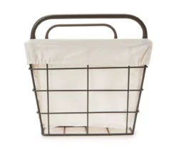 Foundry Black & Beige Metal Small Storage Basket -Cuisinart Store 810586893 810586892 810586894 A8 2 1