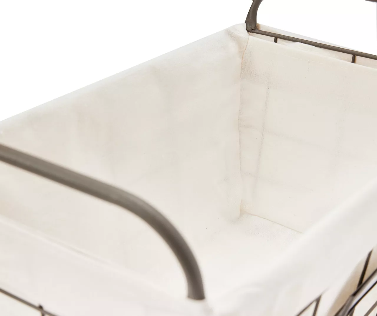 Foundry Black & Beige Metal Large Storage Basket 4 Foundry Black & Beige Metal Large Storage Basket - Image 4