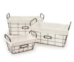 Foundry Black & Beige Metal Small Storage Basket -Cuisinart Store 810586893 810586892 810586894 A8 4 1