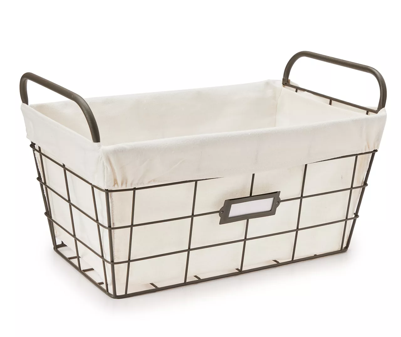 Foundry Black & Beige Metal Large Storage Basket 2 Foundry Black & Beige Metal Large Storage Basket - Image 2