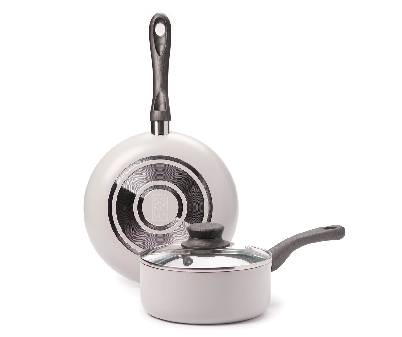 Tan 9.5" Fry Pan & Sauce Pan Set 2 Tan 9.5" Fry Pan & Sauce Pan Set - Image 2