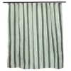 Green Simple Stripe Medium-Weight PEVA Shower Liner