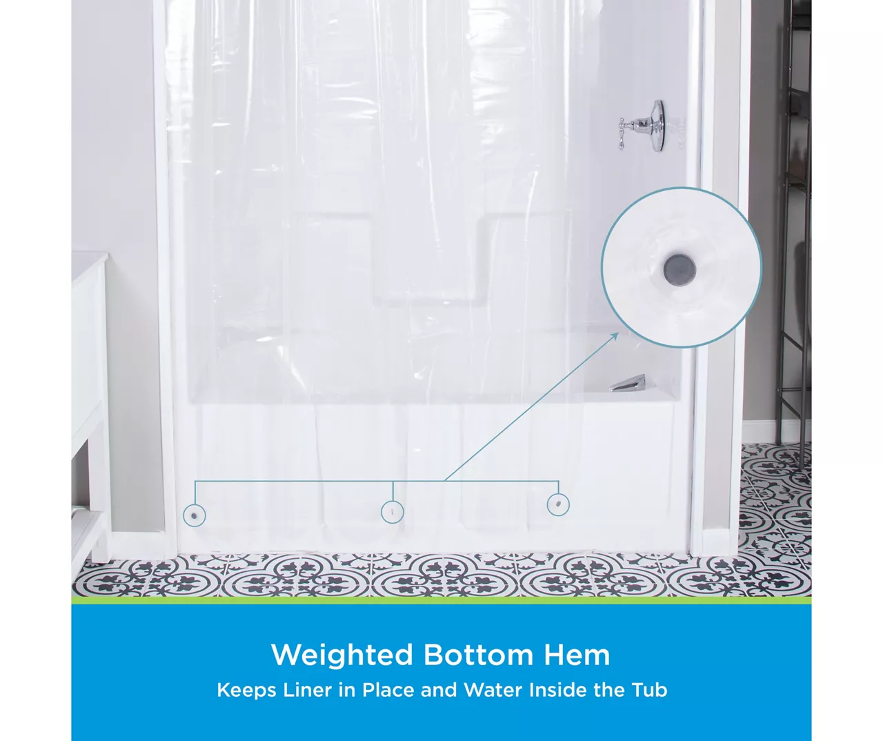 Clear MicroCLEAN Medium-Weight XL PEVA Shower Liner 6 Clear MicroCLEAN Medium-Weight XL PEVA Shower Liner - Image 6
