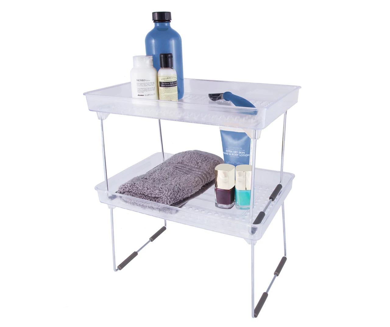 Storage Made Simple Clear Collapsible Stacking Countertop Shelf 3 Storage Made Simple Clear Collapsible Stacking Countertop Shelf - Image 3