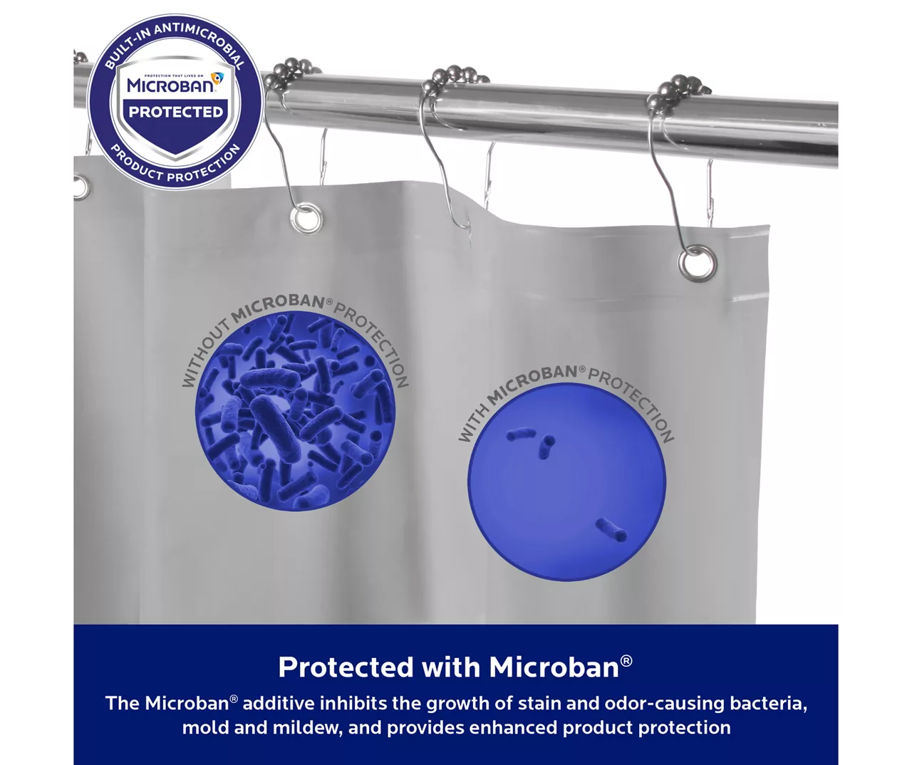 Kenney Microban Medium-Weight PEVA Shower Liner, 2-Pack 13 Kenney Microban Medium-Weight PEVA Shower Liner, 2-Pack - Image 13