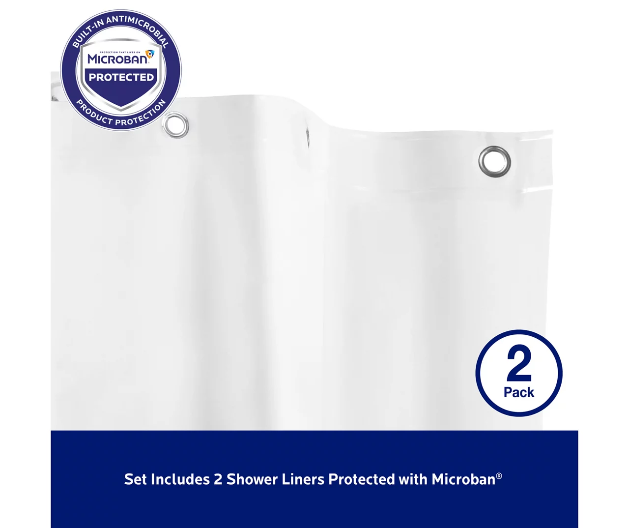 Kenney Microban Medium-Weight PEVA Shower Liner, 2-Pack 11 Kenney Microban Medium-Weight PEVA Shower Liner, 2-Pack - Image 11