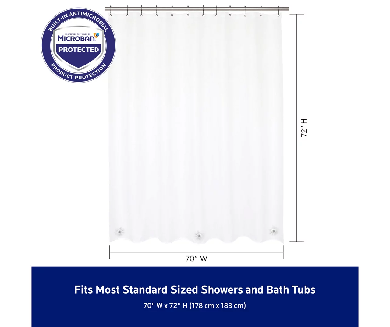 Kenney Microban Lightweight PEVA Shower Liner, 2-Pack 12 Kenney Microban Lightweight PEVA Shower Liner, 2-Pack - Image 12