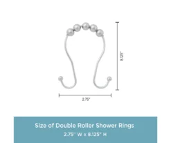 Kenney Beaded Roller Shower Curtain Double Hooks, 12-Pack -Cuisinart Store 810587934 3