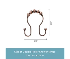 Kenney Beaded Roller Shower Curtain Double Hooks, 12-Pack -Cuisinart Store 810587935 3