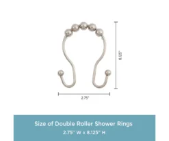 Kenney Beaded Roller Shower Curtain Double Hooks, 12-Pack -Cuisinart Store 810587936 3