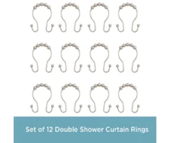 Kenney Beaded Roller Shower Curtain Double Hooks, 12-Pack -Cuisinart Store 810587936 4
