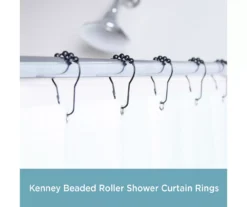 Black Beaded Roller Shower Curtain Double Hooks, 12-Pack -Cuisinart Store 810587937 2