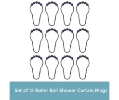 Black Beaded Roller Shower Curtain Double Hooks, 12-Pack -Cuisinart Store 810587937 4