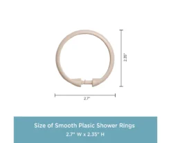 Cream Smooth Shower Curtain Double Hooks, 12-Pack -Cuisinart Store 810587939 3