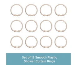 Cream Smooth Shower Curtain Double Hooks, 12-Pack -Cuisinart Store 810587939 4