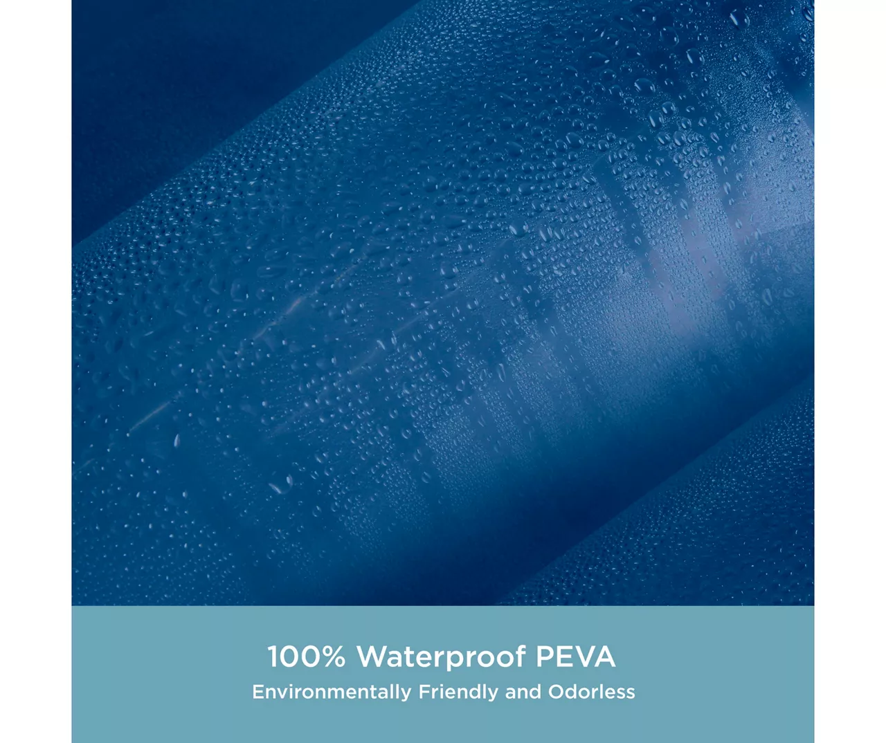 Blue 13-Piece Lightweight PEVA Shower Liner & C-Ring Set 4 Blue 13-Piece Lightweight PEVA Shower Liner & C-Ring Set - Image 4