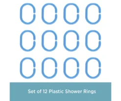 Blue 13-Piece Lightweight PEVA Shower Liner & C-Ring Set 13 Blue 13-Piece Lightweight PEVA Shower Liner & C-Ring Set -Cuisinart Store 810587951 7