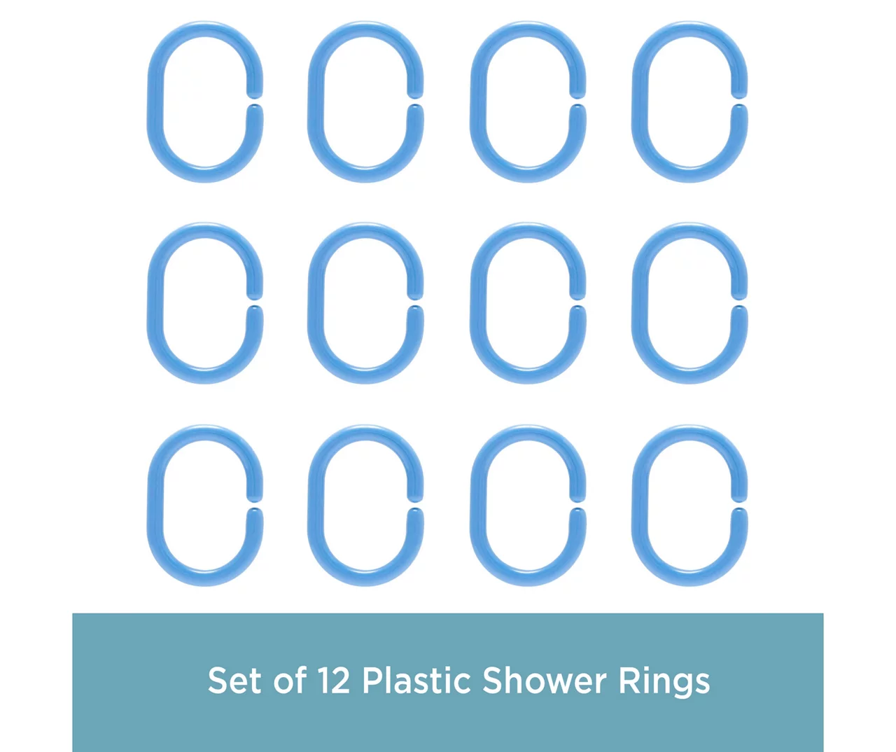 Blue 13-Piece Lightweight PEVA Shower Liner & C-Ring Set 7 Blue 13-Piece Lightweight PEVA Shower Liner & C-Ring Set - Image 7