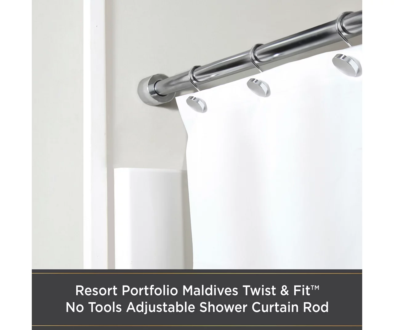Kenney Resort Portfolio Maldives Twist & Fit Adjustable Shower Curtain Rod 12 Kenney Resort Portfolio Maldives Twist & Fit Adjustable Shower Curtain Rod - Image 12