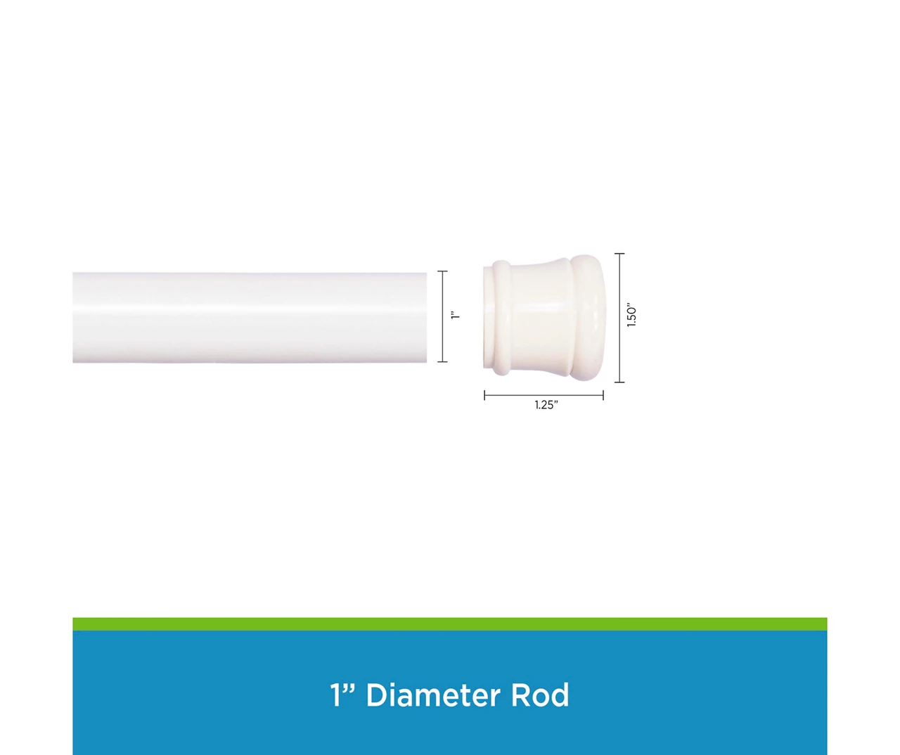 Kenney Twist & Fit Spring Tension Shower Curtain Rod 19 Kenney Twist & Fit Spring Tension Shower Curtain Rod - Image 19