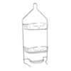 Matte Gray Aluminum 3-Tier Heavy-Duty Hanging Shower Caddy