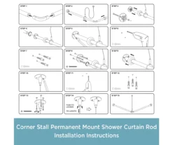 White 36" X 36" L-Shape Permanent Shower Curtain Rod -Cuisinart Store 810588006 4